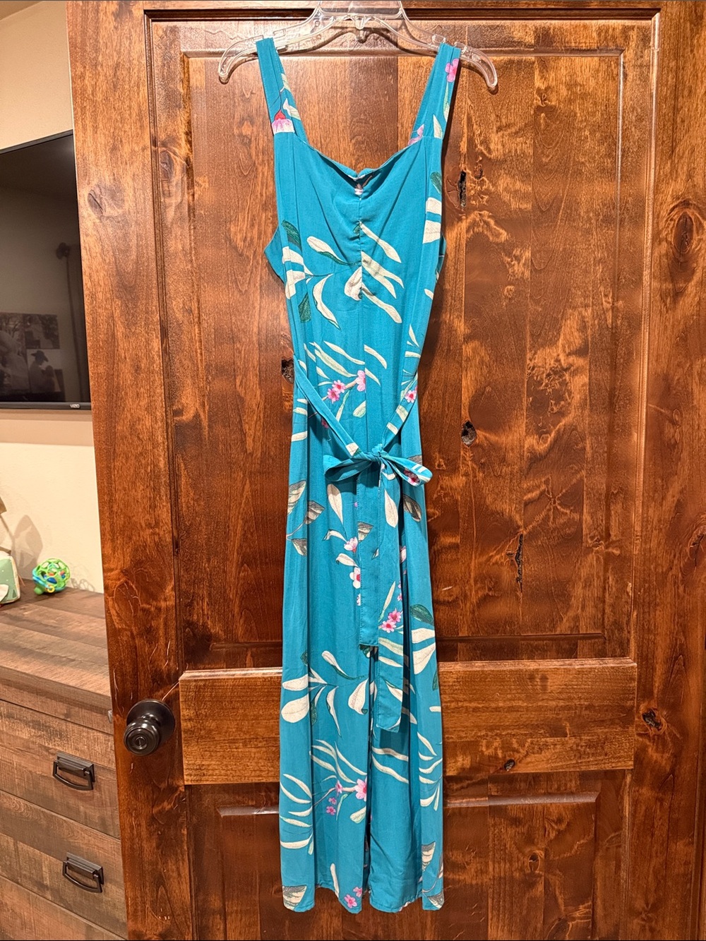 Cotton On Teal Floral Sleeveless Jumpsuit